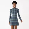 Juniors' SO® Mockneck Fit & Flare Mini Dress 2 Juniors' SO® Mockneck Fit & Flare Mini Dress -Cheap SO Store 5667487 Blue Plaid