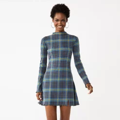 Juniors' SO® Mockneck Fit & Flare Mini Dress