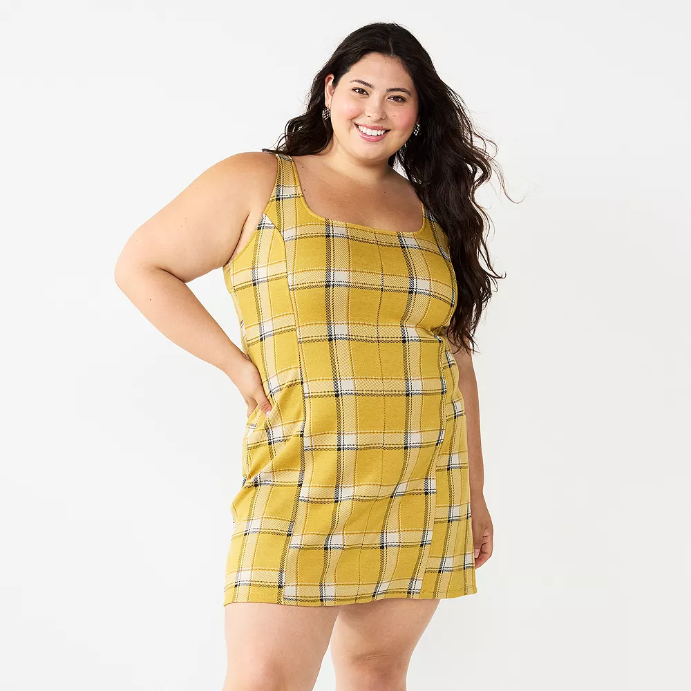 Juniors' Plus Size SO® Open Back Pinafore Mini Dress 3 Juniors' Plus Size SO® Open Back Pinafore Mini Dress