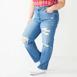 Juniors' Plus Size SO® Super High Rise Baggy Dad Jeans 9 Juniors' Plus Size SO® Super High Rise Baggy Dad Jeans -Cheap SO Store 5676974 Medium Destruction