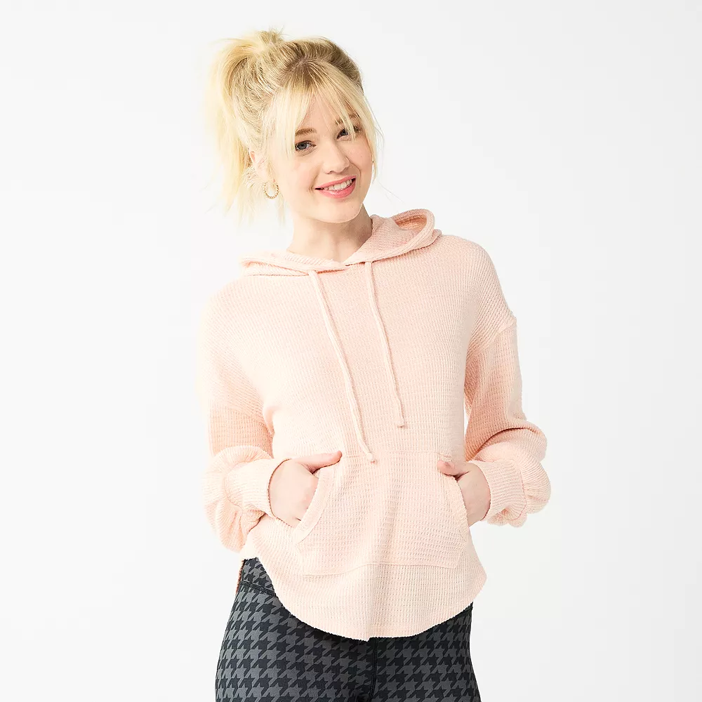 Juniors' SO® Balloon Sleeve Solid Hoodie 9 Juniors' SO® Balloon Sleeve Solid Hoodie - Image 7