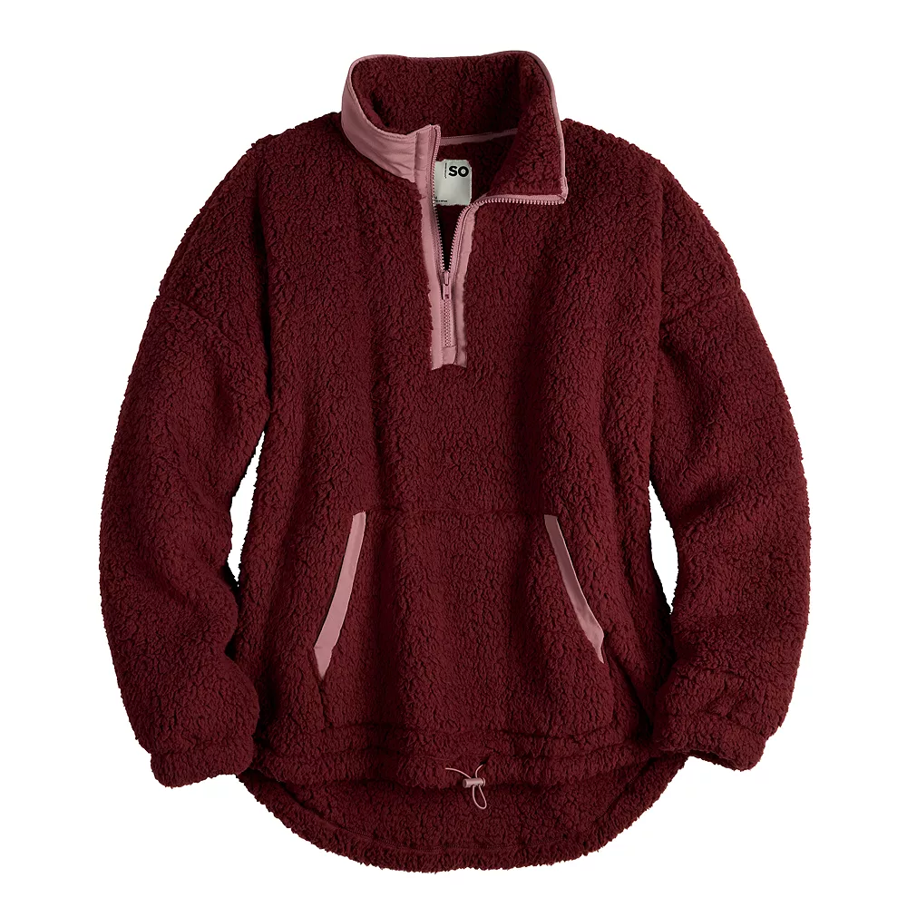 Juniors' SO® Quarter Zip Sherpa Jacket 14 Juniors' SO® Quarter Zip Sherpa Jacket - Image 12