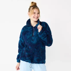 Juniors' SO® Quarter Zip Sherpa Jacket 18 Juniors' SO® Quarter Zip Sherpa Jacket -Cheap SO Store 5686355 Dark Blue Marble