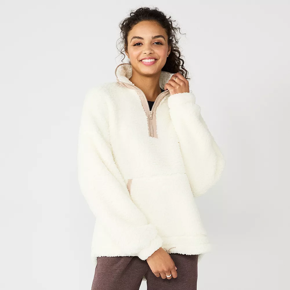 Juniors' SO® Quarter Zip Sherpa Jacket 10 Juniors' SO® Quarter Zip Sherpa Jacket - Image 8