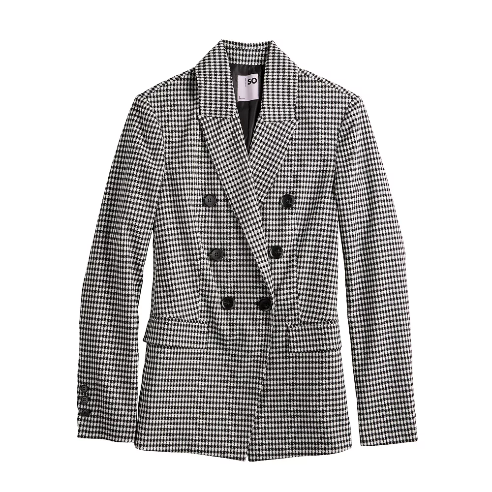 Juniors' SO® Double Breasted Twill Blazer 7 Juniors' SO® Double Breasted Twill Blazer - Image 5