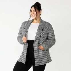 Juniors' Plus Size SO® Double Breasted Twill Blazer