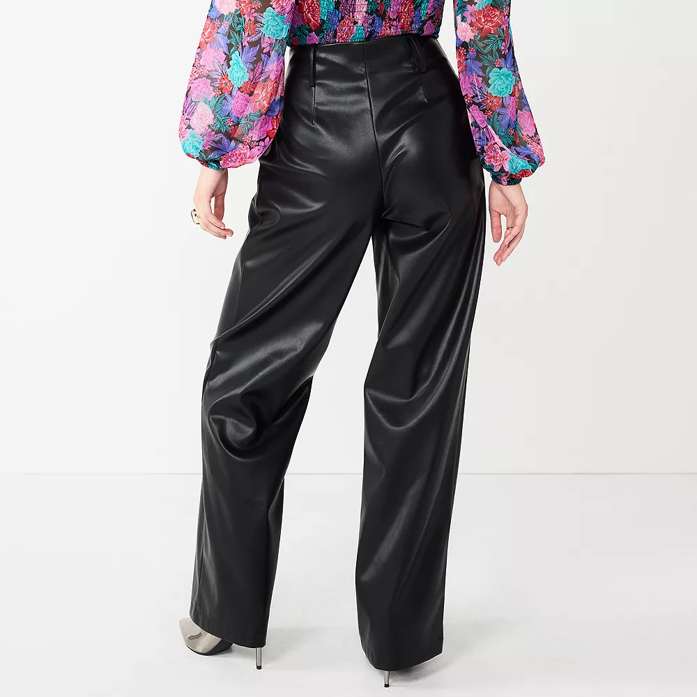 Juniors' SO® Faux-Leather Wide Leg Pants 4 Juniors' SO® Faux-Leather Wide Leg Pants - Image 2