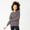 Juniors' SO® 1/4 Snap Hoodie 1 Juniors' SO® 1/4 Snap Hoodie -Cheap SO Store 5698035 Gray Haze