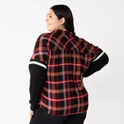 Juniors' Plus Size SO® Fashion Flannel Shirt 21 Juniors' Plus Size SO® Fashion Flannel Shirt -Cheap SO Store 5711970 ALT