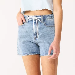 Juniors' SO® Super High-Rise Boyfriend Midi Shorts 5 Juniors' SO® Super High-Rise Boyfriend Midi Shorts -Cheap SO Store 5744783 Light Tie