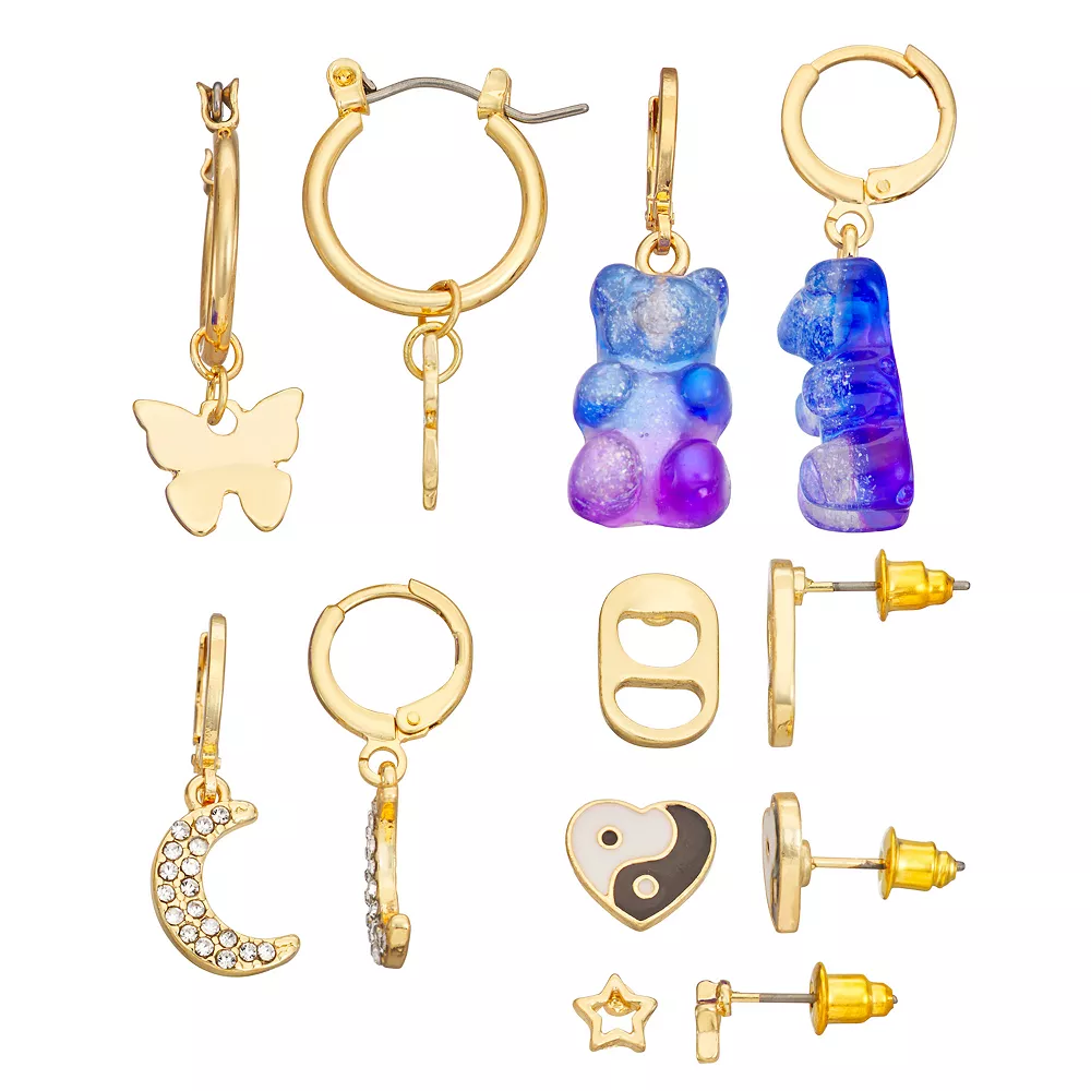 SO® Bears YY Heart Earrings Set of 6 3 SO® Bears YY Heart Earrings Set of 6