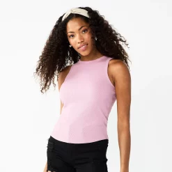 Juniors' SO® Ribbed High-Neck Tank -Cheap SO Store 5799507 Lilac Lily