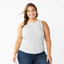 Juniors' Plus Size SO® Ribbed High-Neck Tank