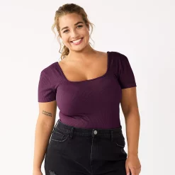 Juniors' Plus Size SO® Seamless Bodysuit -Cheap SO Store 5837350 Magma