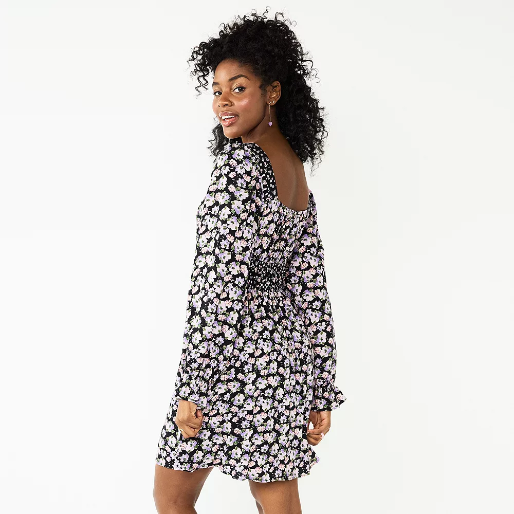 Juniors' SO® Ruffled Print Mini Dress 4 Juniors' SO® Ruffled Print Mini Dress - Image 2