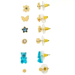 SO® Gold Tone Gummy Bear And Star Multi Stud Earrings Set