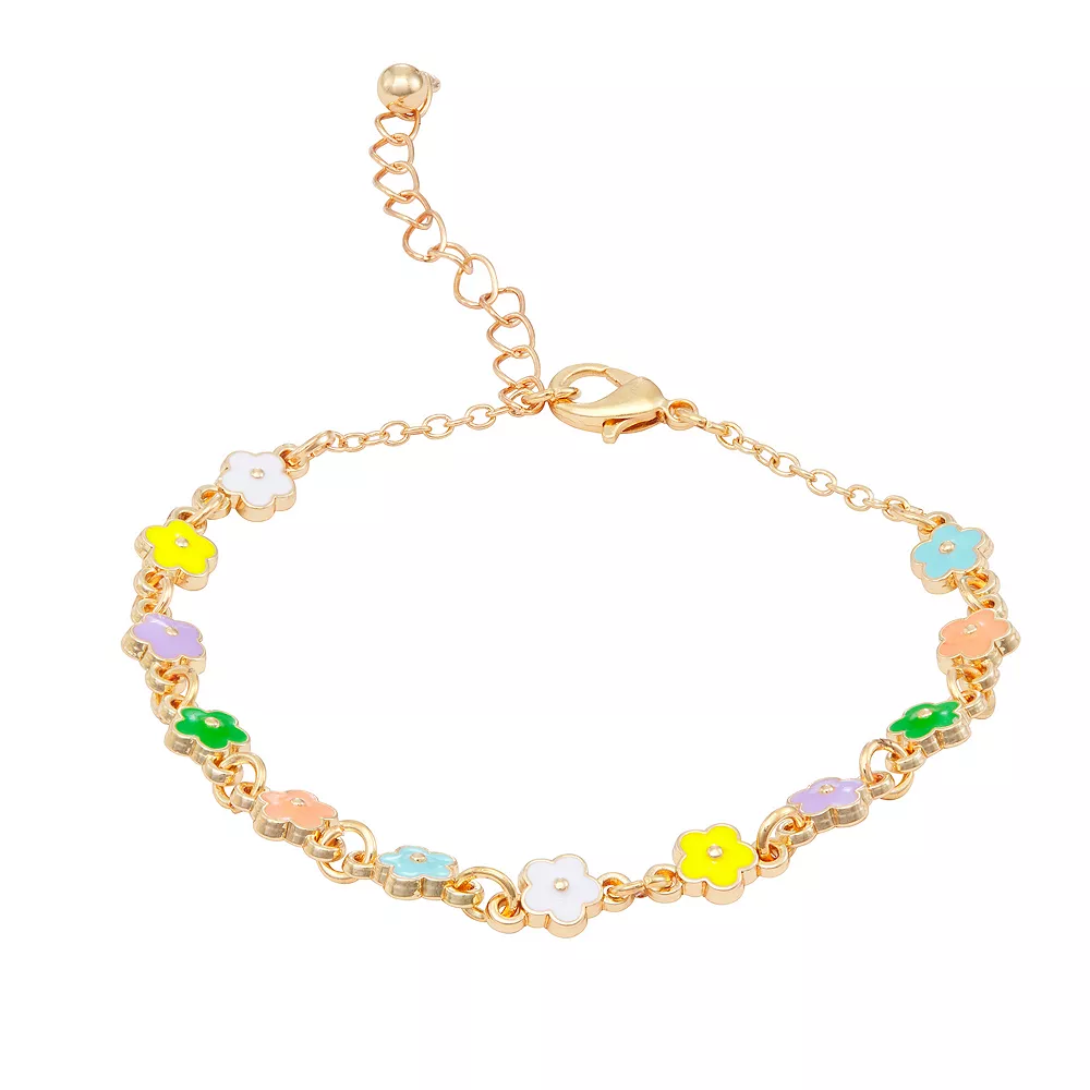 SO® Gold Tone Mixed Media Enamel Bracelet Set 4 SO® Gold Tone Mixed Media Enamel Bracelet Set - Image 2