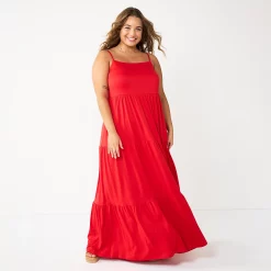 Juniors' Plus Size SO® Tiered Maxi Dress 15 Juniors' Plus Size SO® Tiered Maxi Dress -Cheap SO Store 5945485 Red