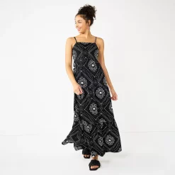 Juniors' SO® Tiered Print Maxi Dress 15 Juniors' SO® Tiered Print Maxi Dress -Cheap SO Store 5945501 Black Geo