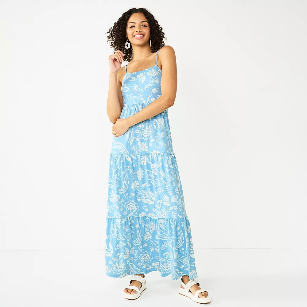 Juniors' SO® Tiered Print Maxi Dress 4 Juniors' SO® Tiered Print Maxi Dress - Image 2