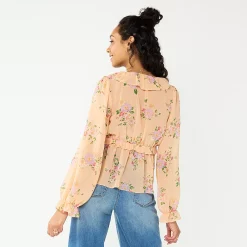 Juniors' SO® Button Front Print Blouse 7 Juniors' SO® Button Front Print Blouse -Cheap SO Store 5945920 ALT