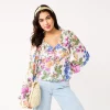 Juniors' SO® Button Front Print Blouse 1 Juniors' SO® Button Front Print Blouse -Cheap SO Store 5945920 White Floral