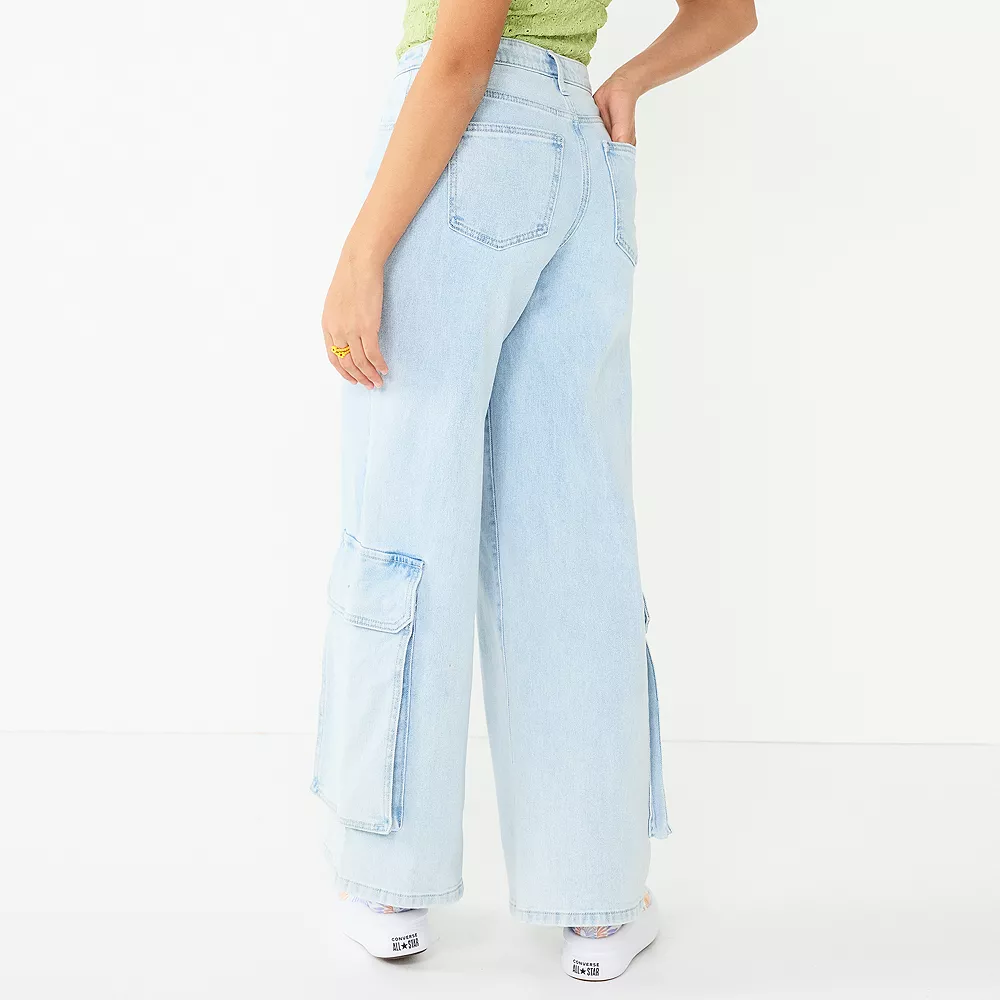 Juniors' SO® Slouchy High-Rise Jean Cargo Pants 4 Juniors' SO® Slouchy High-Rise Jean Cargo Pants - Image 2