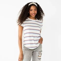 Juniors' SO® Short Sleeve Crewneck Tee 28 Juniors' SO® Short Sleeve Crewneck Tee -Cheap SO Store 5947019 Cream Blue Stripe