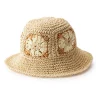 Women's SO® Straw Crocheted Bucket Hat -Cheap SO Store 6012959